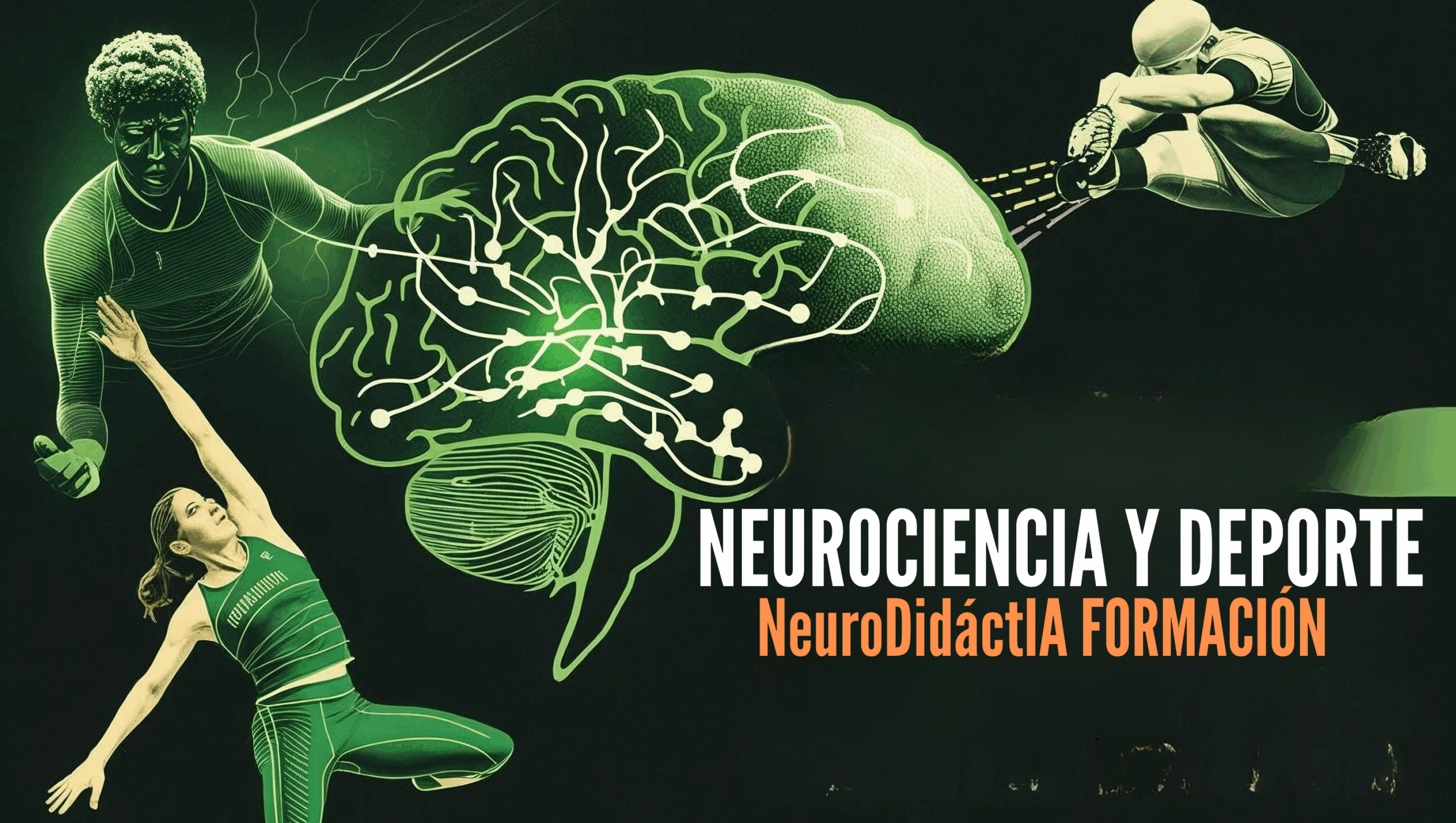 Ilustración simbólica que representa la relación entre neurociencia, deporte y educación. En el centro, un cerebro iluminado conecta con un balón de fútbol y un libro abierto, reflejando la idea de que entrenar y aprender activan procesos mentales similares. Inspirado en el artículo sobre neurodidáctica y toma de decisiones, basado en el libro de Jesús De la Torre Cuadrado.